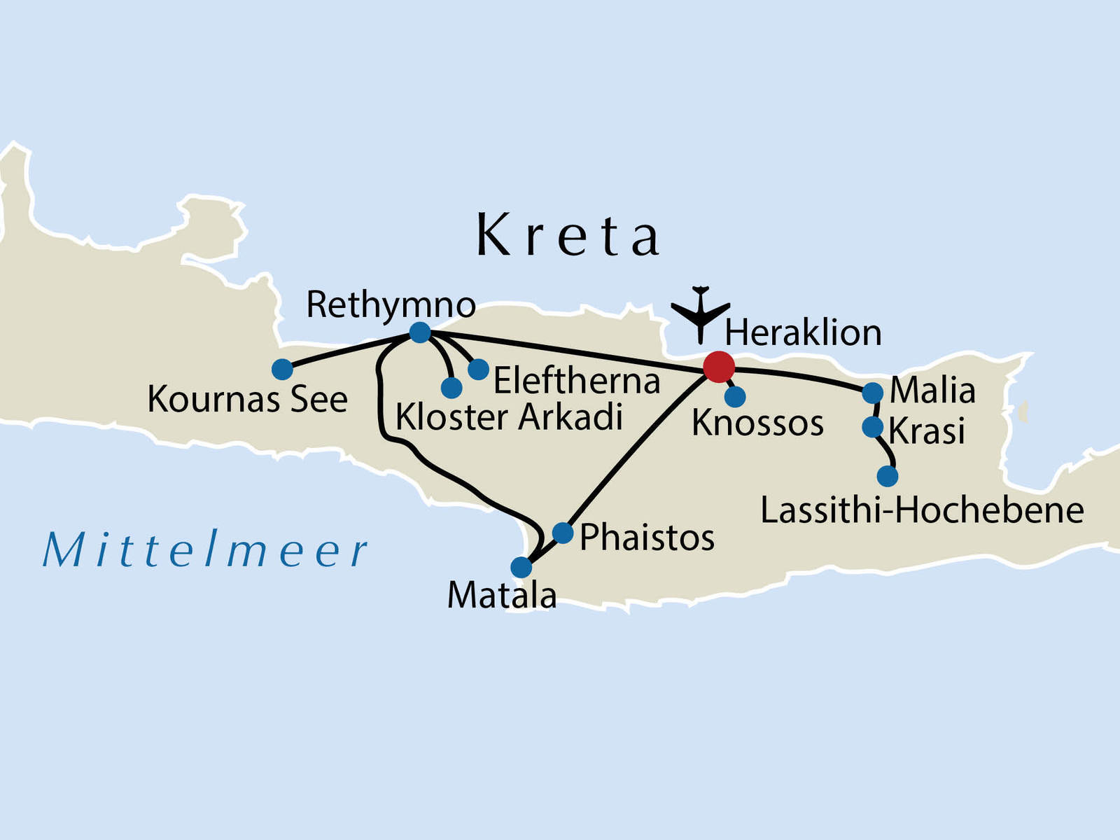 Reiseverlauf Kreta